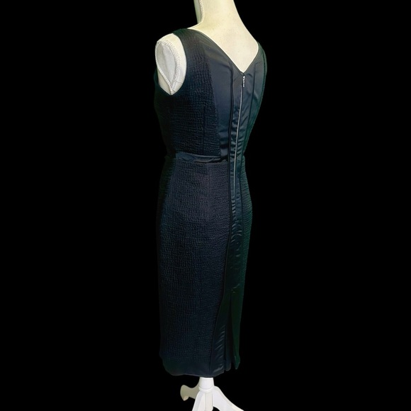 Marc Jacobs Vintage Black Wool & Silk Blend Textured Jacquard Midi Dress Size 0 - Picture 6 of 15